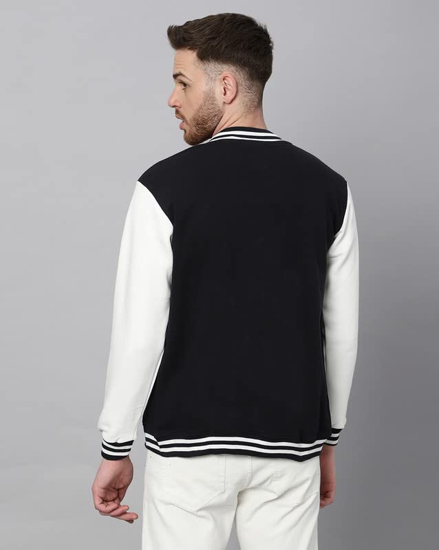 Image of BE SAVAGE Men's Cotton Blend Standard Length Varsity Jacket