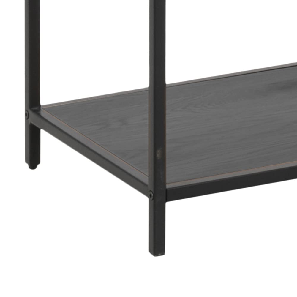 AC Design Furniture Jörn asymetryczny regał na książki z 5 półkami, wys. : 185 x szer.: 114 x głęb.: 35 cm, czarny jesion/czarny, drewno/metal, 1 szt.