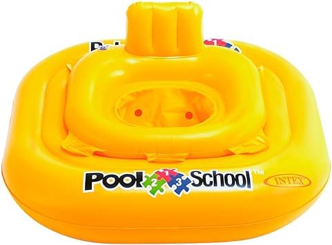Image of Inflatable Kiddie Float | Water Baby Floater for Kids| Safe Anti-flip Diaper Style Swim Tube Rider| Swim Pool Tube for Toddlers|Multicolor Cute Swimming Pool Safety Seat (Pool School)