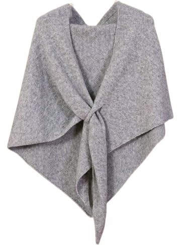 Women's Wool Triangle Striped Scarf Shawl Solid Color Wrap Tie Up Knotted Design Fall Winter Cozy Knitted Cross Cape