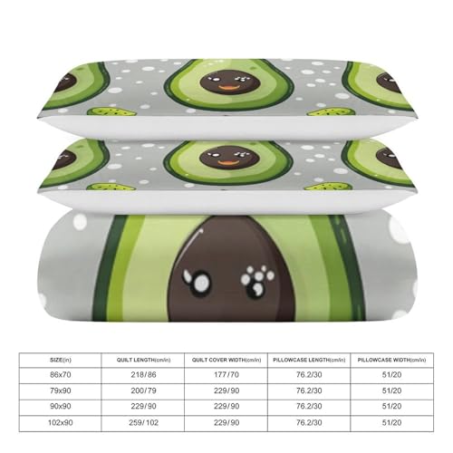 Funda nórdica de 200x200 cm con dibujos de aguacate de microfibra 4