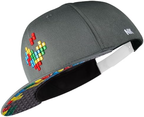 Nebelkind Snapback Cap Men Women Pixel OneSize Basecap Cap Size Adjustable Unisex Trendy Streetwear Style Baseball Cap with Straight Peak