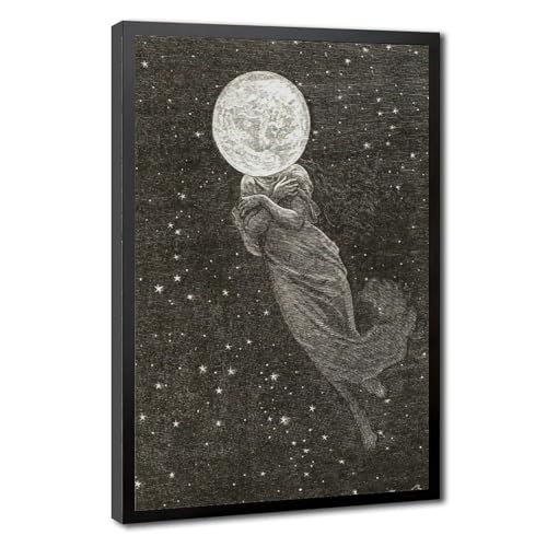 Affiche imprimée autour de la lune Émile Bayard 20x30 cm