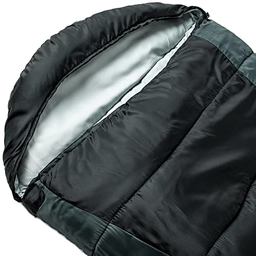 Bolsa de dormir Alpine Swiss 0°C (32°F) ligera impermeable con saco de compresión para adultos, camping y senderismo todo el año miniatura 6