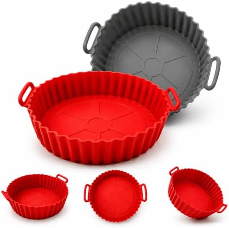 Kit 2 Formas de Silicone para Air Fryer Reutilizáveis Antiaderent...