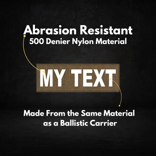 Custom Hook & Loop Patches, Tactical ID Police Patch for Vest, Sheriff, Security, Molle, Military, Backpack, Duty Bag, K9 Dog Harness, Morale (6 x 2, Tan)