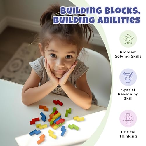 Image of Sharp Brain Zone 3D Wooden Puzzle Cube (25N Style) | Colorful, Eco-Friendly Wooden Puzzle for Mental Stimulation, Focus, and Problem-Solving Fun | Challenging Brain Teaser for Adults and Kids