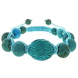 Gem Stone King 12MM Blue Simulated Turquoise Beads Unisex 7.5 Inch to 11 Inch Adjustable Bracelet