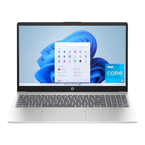 HP 15.6 inch Laptop, HD Display, Intel Core i3-N305, 8 GB RAM, 256 GB SSD, Intel UHD Graphics, Windows 11 Home, Natural Silver, 15-fd0500nr