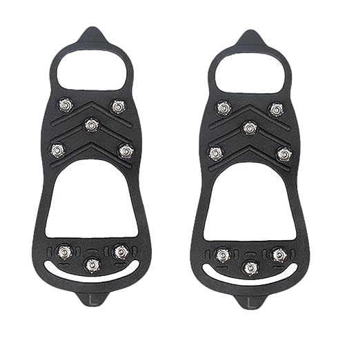 VALICLUD Non-Slip Ice Claws for Shoes Outdoor Cleats Flexible Practical Easy to Adjust Length