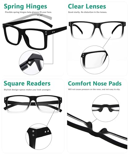 Image of Eyekepper Oversized 0.75 Reading Glasses Men, Readers for Women, 5 pack | Stylish Mens Womens Cheaters,Large Fashion Reader Eyeglasses,All-Day Comfort Spring Hinges,Scratch Resistant Work /Crafts