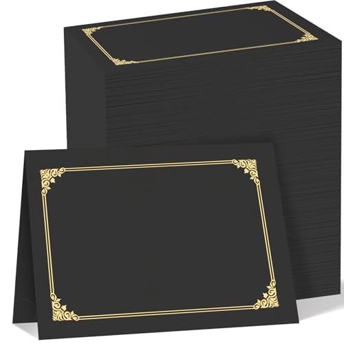 Pochette certificat noire lot de 120 porte-diplômes A4