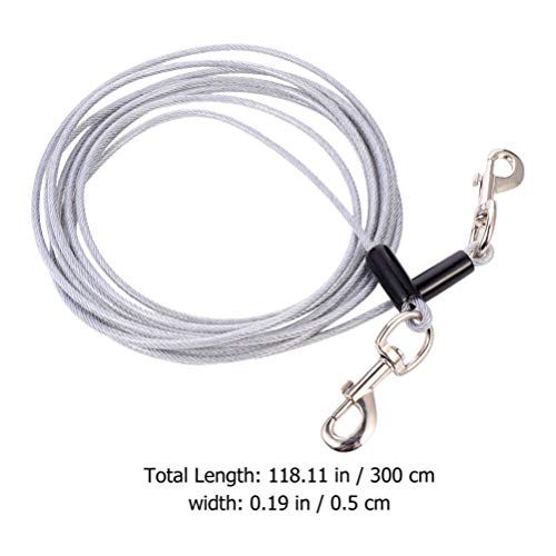 Corda de aço para cães BESPORTBLE, corda de fio de aço resistente à prova de mastigação, cabo de seg