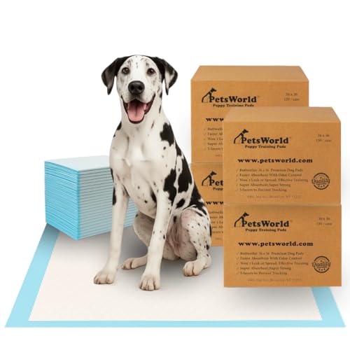 PETSWORLD Giant Dog Potty Pads, Odor-Eliminating, 36" x 36", Ultra Absorbent 5-Layer Leak-Proof Training Pads for Dogs & Cats (36x36, 400 Count)
