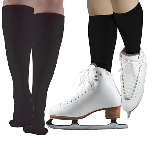CRS Cross Ice Skating Socks (2 Pair) Premium Knee High Tights for Ice...