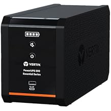 Vertiv Liebert PowerUPS 200 Essential, PSA6E-1000LVT, Line Interactive UPS 1000VA/550W, Battery Backup & Surge Protector, AVR, 6 Outlets, USB C+A Charging,