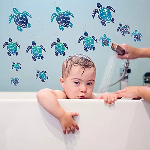 24 Pcs Sea Turtle Wall Decals Ocean Underwater Turtle Vinyl Stickers Bathroom Sea Turtle Decor Wall Stickers Waterproof Wall Decal Decoration For Kids Bathroom Home Toilet Nursery Pool Beach Party #TOP2