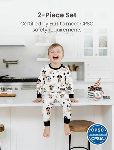 Image of PATPAT Bamboo Viscose Pajama Sets for Toddler Boys & Girls Baby Kids, Ultra-soft Snug fit Pjs Sleepers for Birthday Holiday