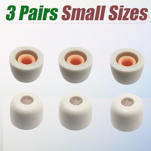 Image of Luckvan Memory Foam Earbuds Tips for Sony WF-1000XM5 Replacement Ear Tips WF-1000XM5 WF-1000XM4 Earbuds Case 3 Pairs Gray Small Ear Tips