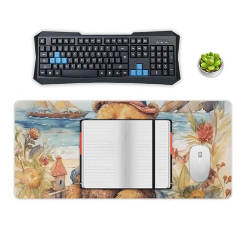 Tapis de bureau antidérapant ours imperméable et fluide - 4