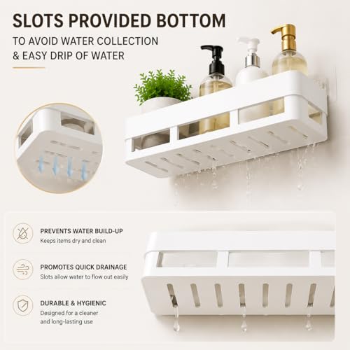 Image of Bathroom Organiser Without Drill Bathroom Shelves & Accessories Bathroom Organiser Self Adhesive Bathroom Shelf Bathroom Racks and Shelves Stand(Pack of 2)