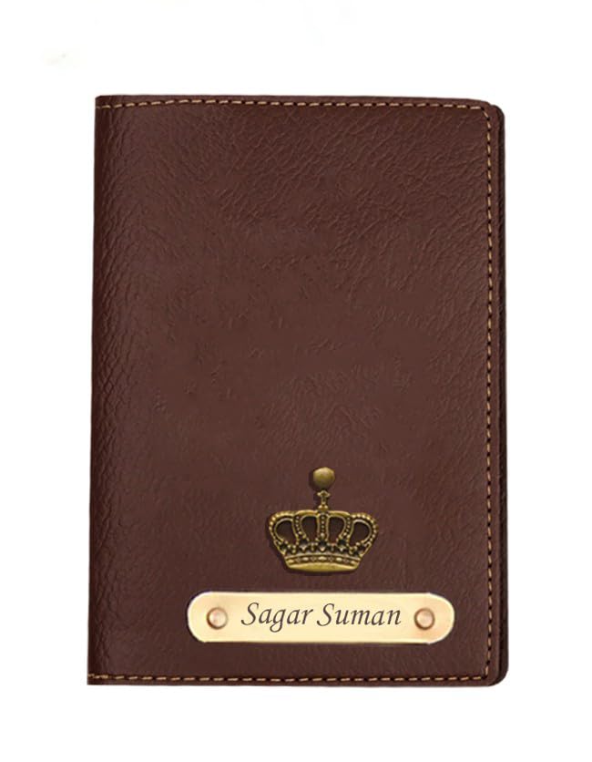 Personalized Faux Leather Passport Cover Customized Name for Men's/Women's/Wallet/Bag/Gift for Husband//Father/Sister/Brother (Color Brown)-image-7