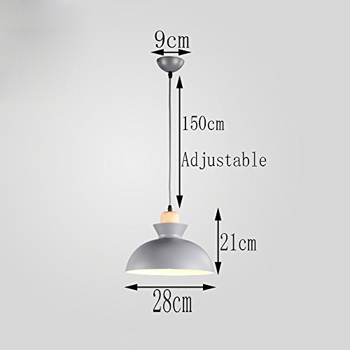 Lámpara de Araña Nórdica de Madera Sólida Del con Cadena Ajustable Grey 2 7