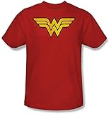 WONDER WOMAN LOGO Adult Red T-shirt Tee Shirt