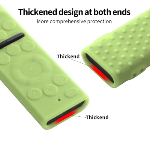 Image of Oboe Silicone Tv Remote Cover Compatible with Samsung Smart Tv Remote 2026 Model BN59-01498A Key Cover Case with Lanyard (B-Glow in Dark Green) REMOT E NOT Included