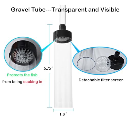 Image of 5ft-S Aquarium Siphon Vacuum Cleaner, Hand Siphon Pump Water Changer for Fish Tank Cleaning Gravel & Sand