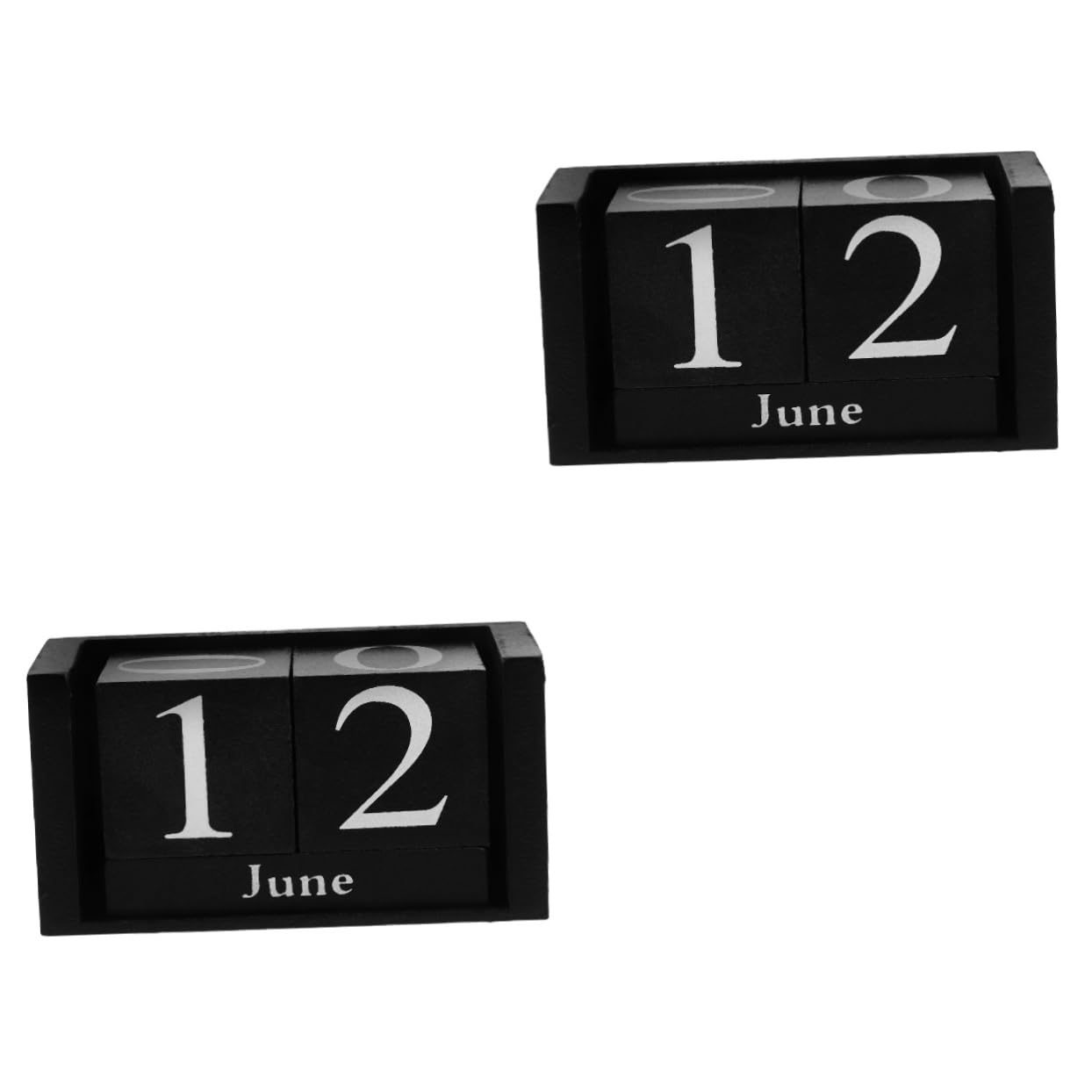 NUOBESTY 2pcs Wooden Calendar Blocks for Office Decorative Table Use Block Calendar for Daily Home Supply for Household Wood