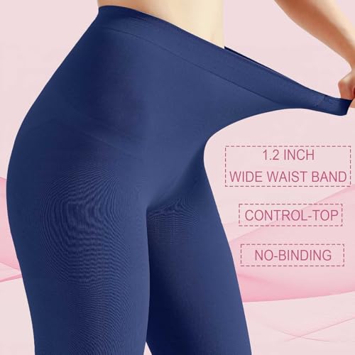 Image of Weziarer Women's Opaque Tights,70D Soft Solid Color Control Tights for Women,High Waist Womens Footed Pantyhose Multicolor