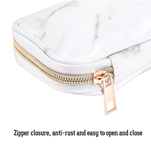 Travel Cosmetic Case,Zipper Makeup Brushes Bag,Marble Makeup Bag Storage Cosmetic Bag,Professional Multi functional Cosmetic Bag Handbag for Travel Home4
