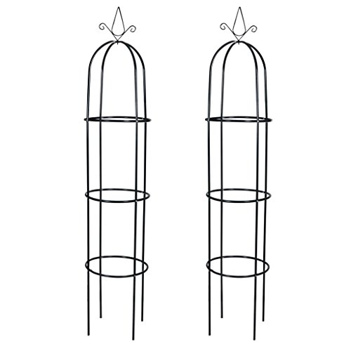 Preisvergleich Produktbild Anself 2 Set Rosensäule Rankhilfe aus Eisen Dunkelgrün 190 cm