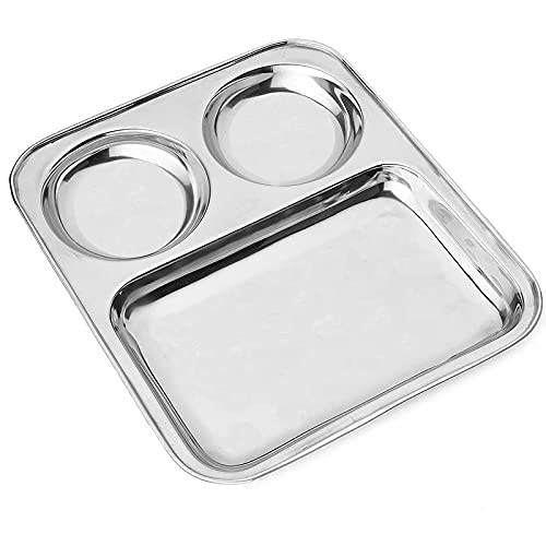 Buy SONKARIYA ENT Stainless Steel 3 in 1 Compartment Plates for Tiffins