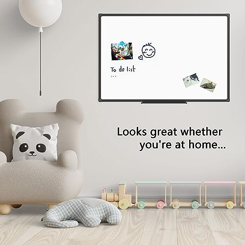 JILoffice Magnetic Whiteboard/White Board, Dry Erase Board 48 x 36 Inch, 2 Pack, Black Aluminum Frame Wall Mounted Board for Office Home and School