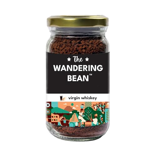 Image of The Wandering Bean Instant Coffee Powder With Virgin Wiskeeyy (Pack Of 1) Gift Festive, Best Gift Hamper, Bottle, 60 Gram