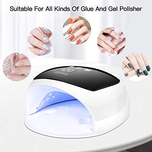80W UV LED Lampe für Gelnägel, O'Vinna Nageltrockner mit Auto-Sensor, 30/60/90/120S Timer, LCD Display, Abnehmbarer… – Bild 7