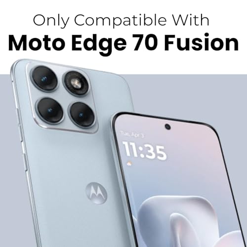 Image of RIGGEAR Shockproof Sleek Hybrid Armor Magnetic Back Cover Case Compatible with MagSafe Accessories for Motorola Moto Edge 70 Fusion 5G (Clear PC + Black TPU Bumper)