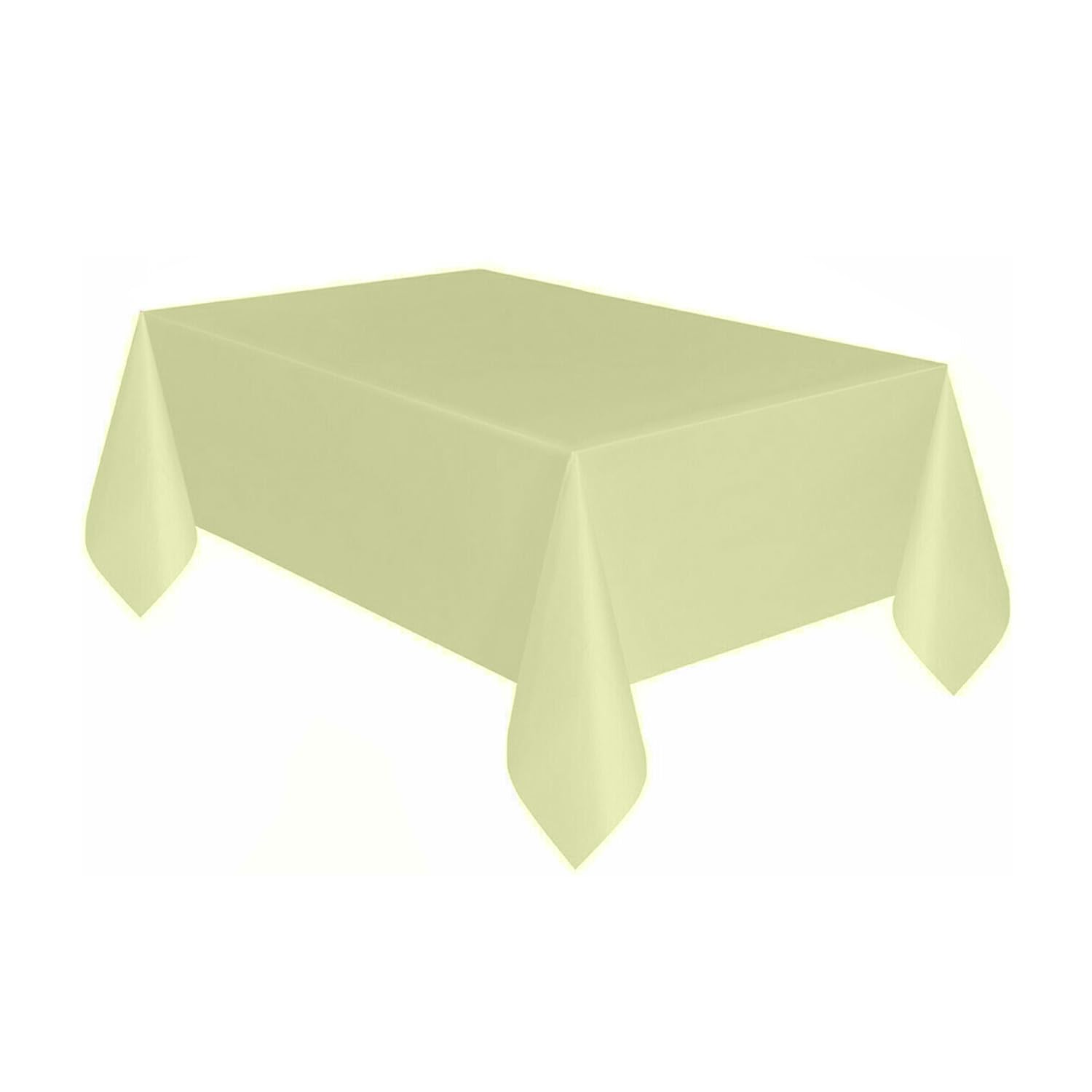 AEX Disposable Light Yellow Tablecloth – Waterproof 54" × 72" Plastic Table Cover, Party Tablecloths for Weddings, Birthdays & Picnics – Easy Cleanup Table Cloth