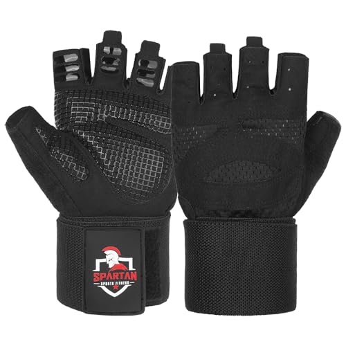 Spartan Gym Gloves for Men & Women Weight Lifting Gloves with Wrist Support Full Palm Protection Breathable Non-Slip Grip for Weightlifting Workout Training Fitness Crossfit Exercise