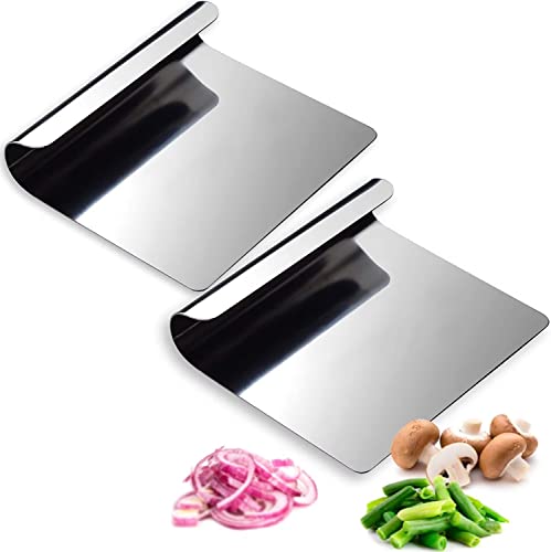 Norhogo Pack of 2 Stainless Steel Dough Cutters Dough Scraper Kitchen Spatula Scraper Cooking Shovel Universal Aid Dough Card for Fruit Vegetable Dough Bread Baking Kitchen Cutter Dough Scraper Card