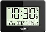 Youshiko Radio Controlled Wall Clock (Official UK Version) Large Screen LCD Silent Auto Set Up with Day Date Month