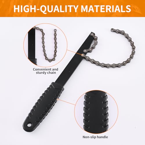 Bike Freewheel & Cassette Removal Tool and Bicycle Chain Whip, Portable Bike Tools, Bike Maintenance Repair Road Mountain Freewheel Removal Set