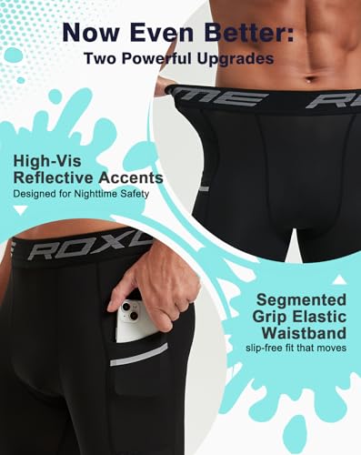 Image of Compression Shorts Men Spandex Sport Gym Shorts Athletic Workout Running Tights Training Underwear