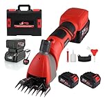 Cordless Sheep Shearing Clippers, 3000RPM Professional Electric Shearing Clippers with 2 Large Capacity Batteries for Shaving Fur Wool in Sheep, Cattle, and Farm Livestock Pet