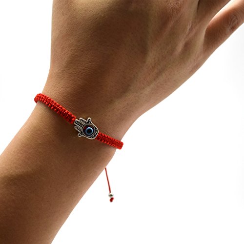 MAYMII·HOME 6 pcs Lucky Hamsa Red String Line Kabbalah Bracelets Bracelet Bangle Braided String Cord and Rotating Evil Eye Hamsa Hand - Jewish Amulet Pendant Jewelry for Success and Lucky3
