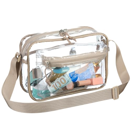 Image of BORMELUN Women's See Through Messenger Bag Clear Stadium Work Crossbody Shoulder Purse