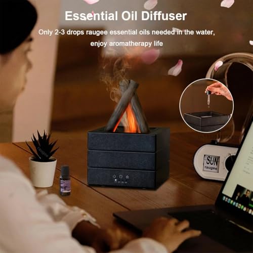 Diffuseur de parfum flamme noir esthétique premium avec télécommande - 4