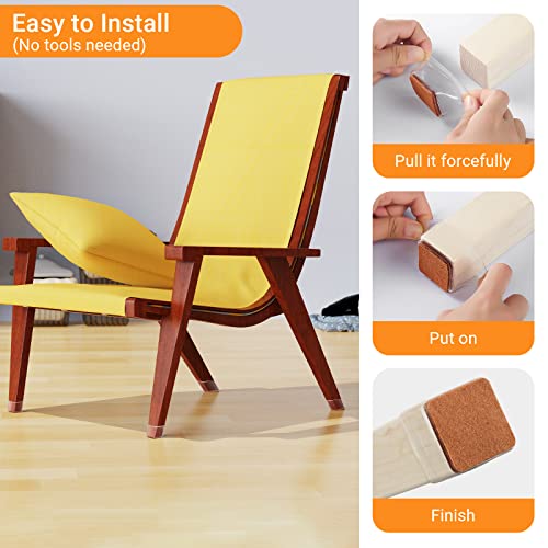 32 Pcs Square Chair Leg Floor Protectors, Felt Furniture Pads For Hardwood Floors, Chair Leg Protectors For Hardwood Floors, Floor Protectors For Chairs, Anti Scratch Anti-Noise - Medium Size… #TOP5
